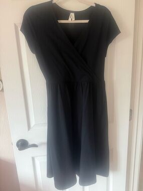 Pact Black Wrap-Style Dress